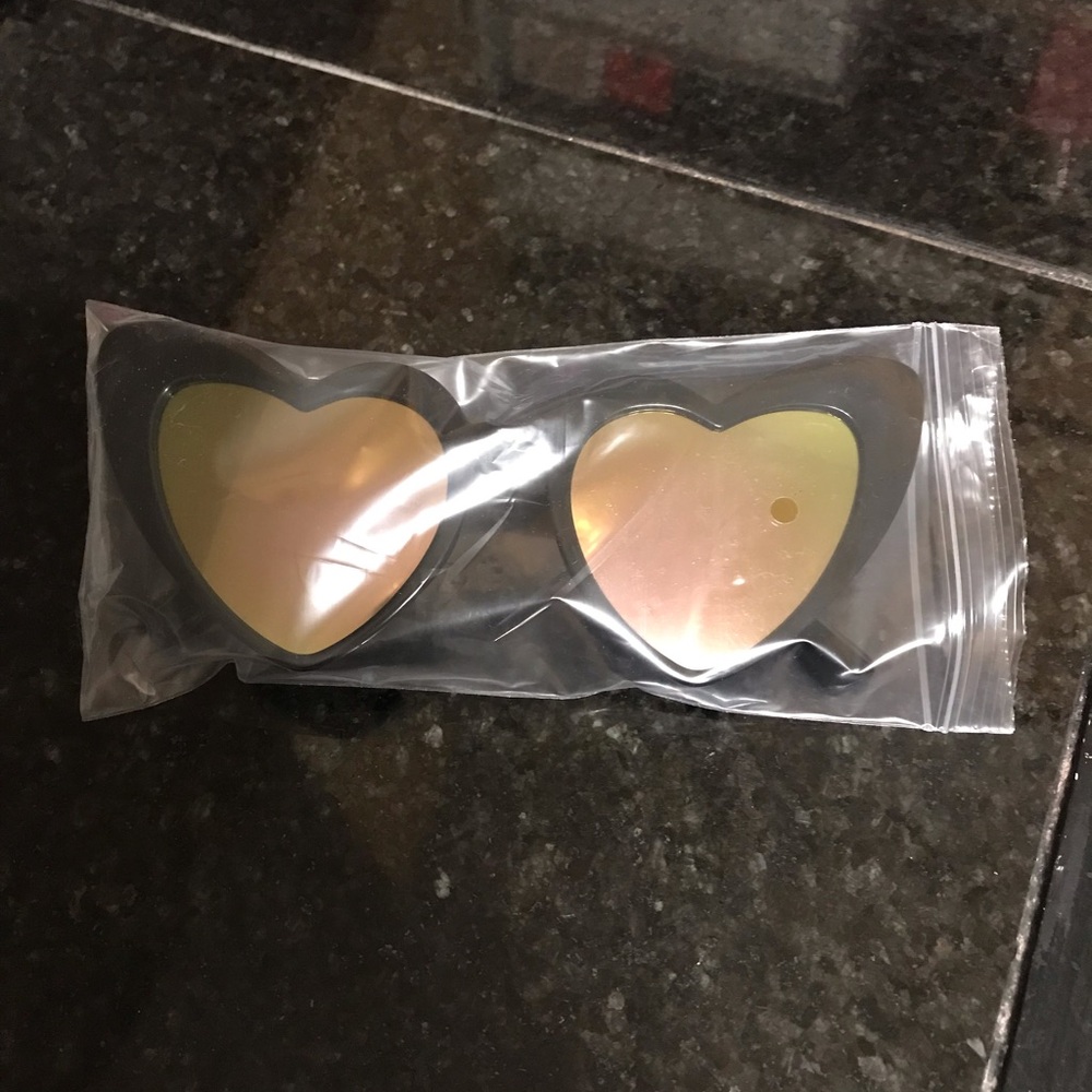 Brand New Black Heart Shaped Sunglasses